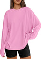 Trendy Queen Womens Oversized Long Sleeve Shirts Fall Tops 2026 Basic Tees