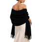 RIIQIICHY Women's Fringe Shawl Wrap Pashmina Scarf for Wedding Evening