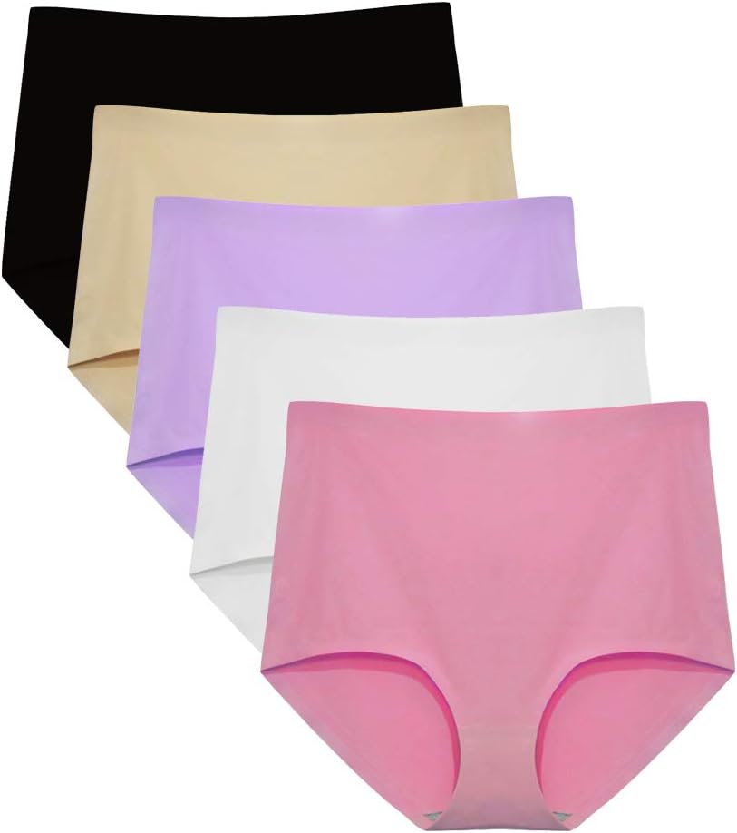 FallSweet No Show High Waist Briefs Underwear for Women Seamless Panties