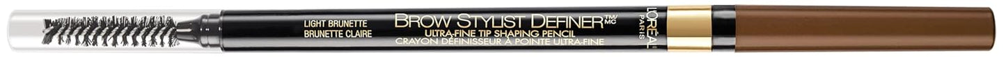 L'Oreal Paris Makeup Brow Stylist Definer Waterproof Eyebrow Pencil, Ultra-Fine Mechanical Pencil, Draws Tiny Brow Hairs and Fills in Sparse Areas and Gaps, Brunette, 0.003 Ounce (Pack of 2)