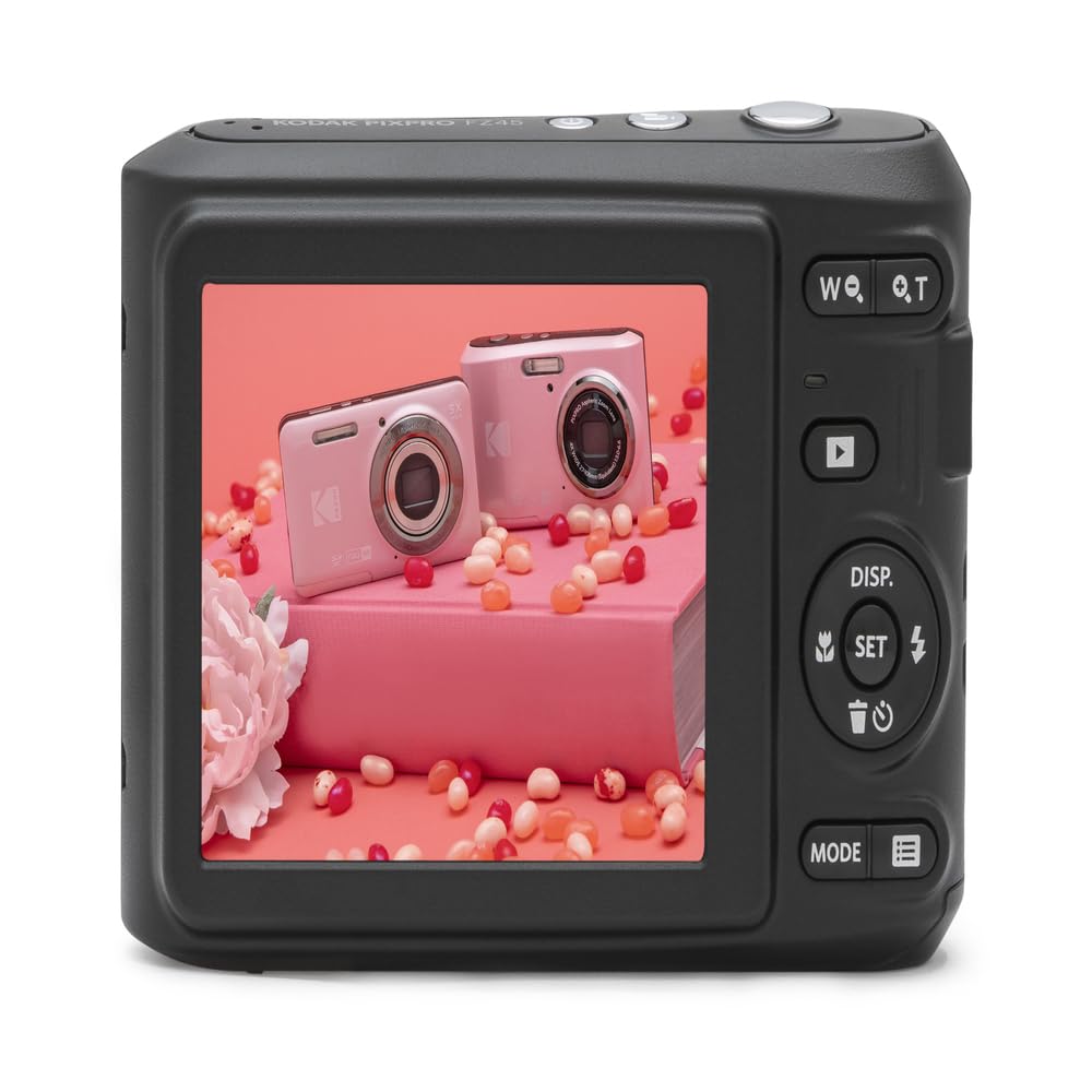 KODAK PIXPRO FZ45 16MP Compact Digital Camera, 4X Optical Zoom, AA, White
