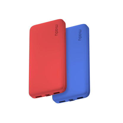 Miady 2-Pack Portable Charger, Slim 10000mAh Power Bank Travel Battery Pack