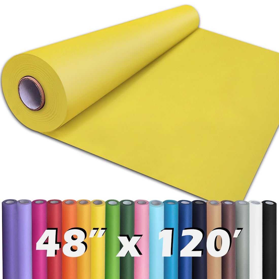 PerkHomy Brown Kraft Paper Roll 36" x 1,440" (120') for Craft Bulletin Board Paper Art Table Covering Crafting Gift Wrapping Bouquet Packing Parcel 70GSM 50LB (Brown, 36" x 120')