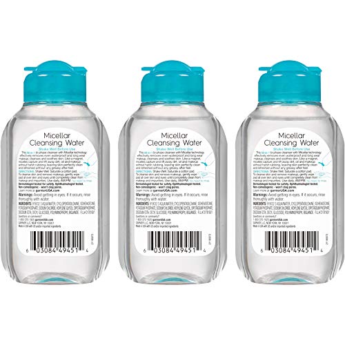 Garnier Micellar Water For Waterproof Makeup, Hydrating Facial Cleanser & Makeup Remover, Suitable for Sensitive Skin, Vegan, Cruelty Free, 13.5 Fl Oz (400mL), 1 Count