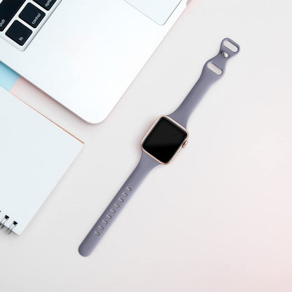 Thin Slim Band Compatible with Apple Watch 38mm 40mm 41mm 42mm 44mm 45mm 46mm 49mm, Replacement Silicone Sport Strap for iWatch Series 11/10/9/8/7/6/5/4/3/2/1 Ultra SE Women Men, Light Blush