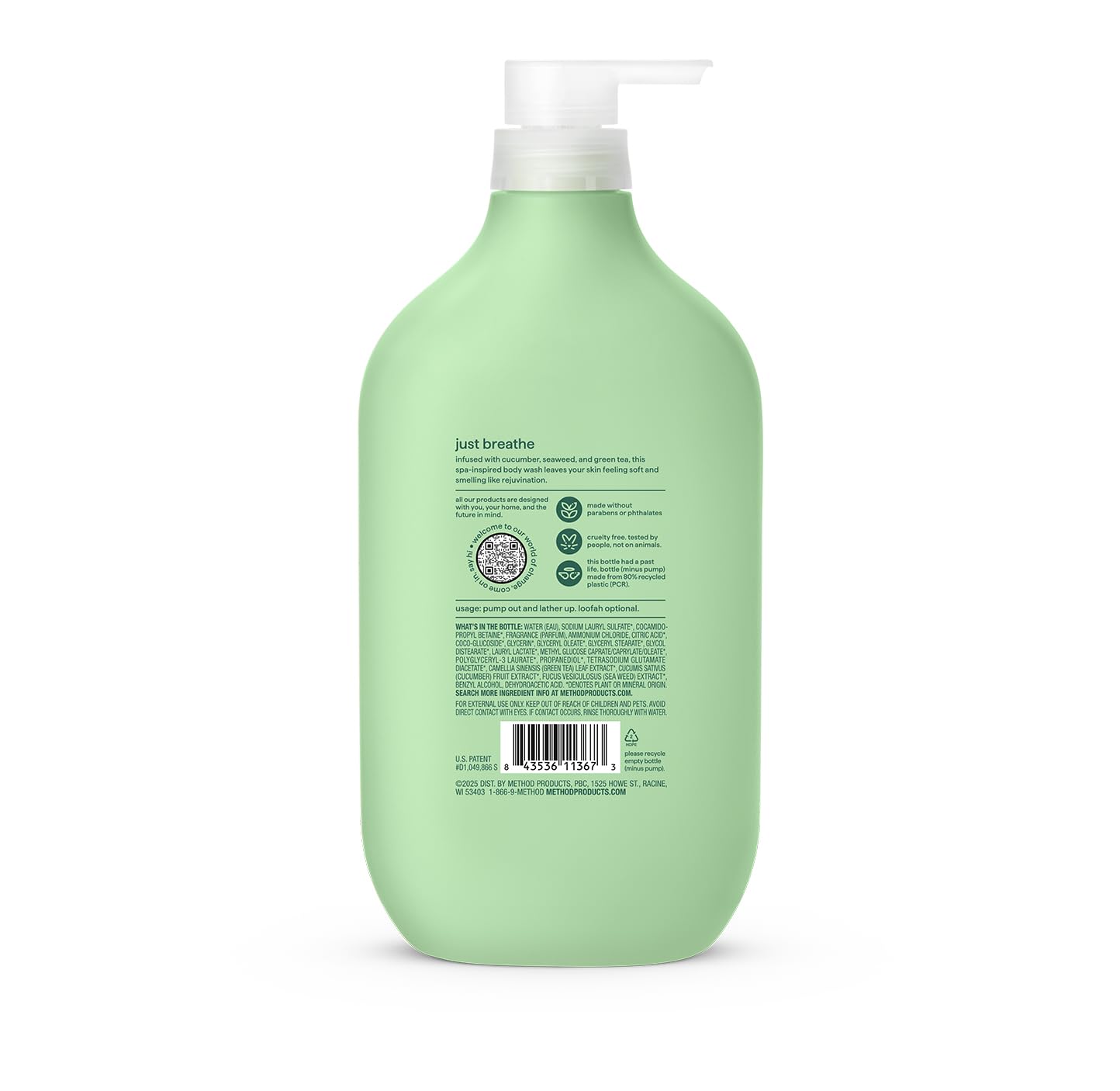 Method Body Wash, Island Mist-Leaves Skin Feeling Soft & Moisturized, Made Without Parabens, Notes of Hibiscus, Mango Nectar & Passion Fruit, 28 fl oz