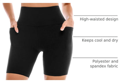 Leafigure 2 Pack Womens Biker Shorts with Pockets 6"