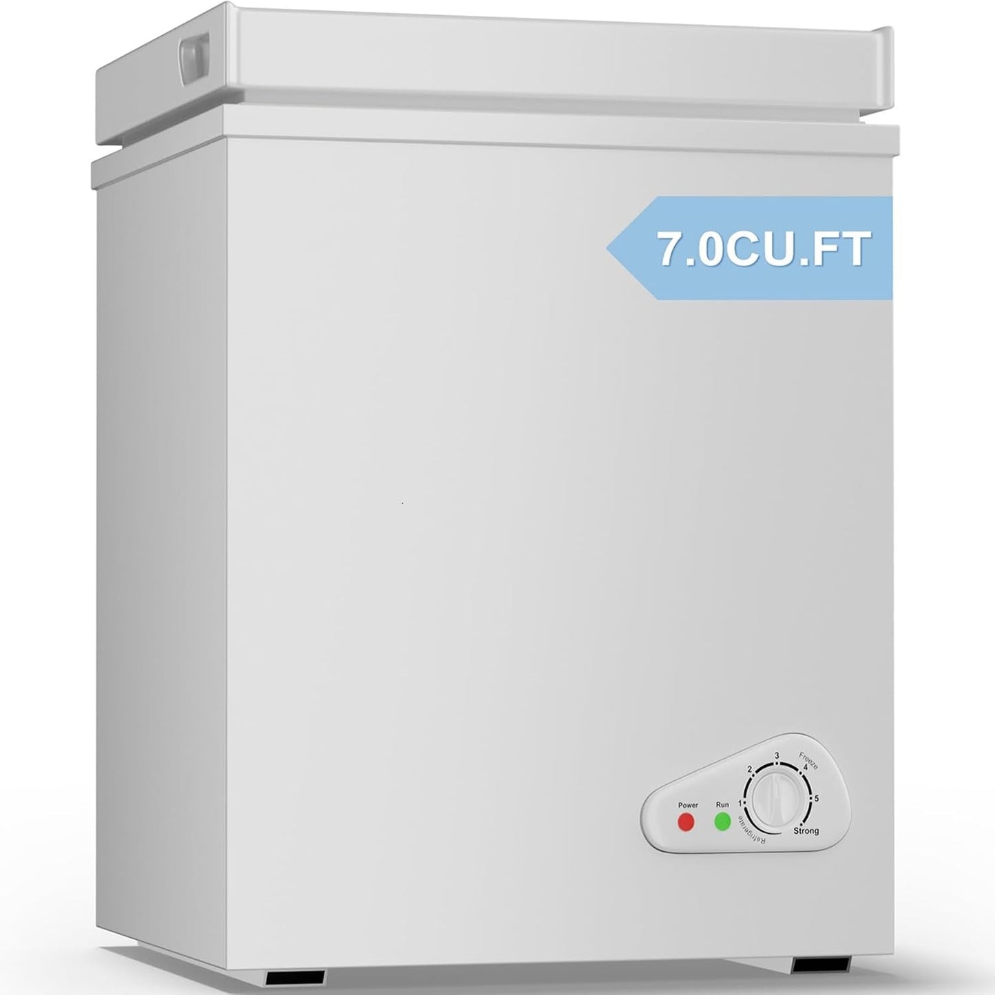 TABU 3.5 Cubic Feet Chest Freezer, Compact Deep Freezer, Black