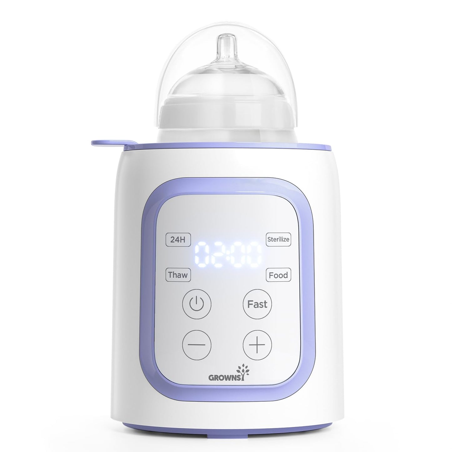 Grownsy 8-in-1 OG Fast Bottle Warmer with Timer, Gray
