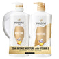 Pantene Shampoo & Conditioner Set, Daily Moisture Renewal - Pro-V Nutrients for Dry, Color-Treated, Straight to Curly Hair, 72-Hour Hydration & Softness, 52.8 Oz Total + Miracle Rescue Shot (0.5 Oz)