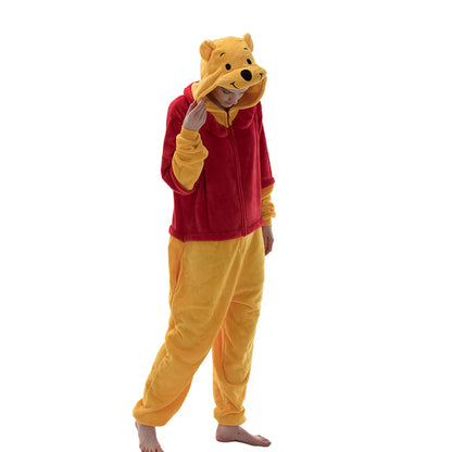 COSUSKET Snug Fit Unisex Adult Onesie Pajamas, Flannel Cosplay Animal One Piece Halloween Costume Sleepwear Homewear