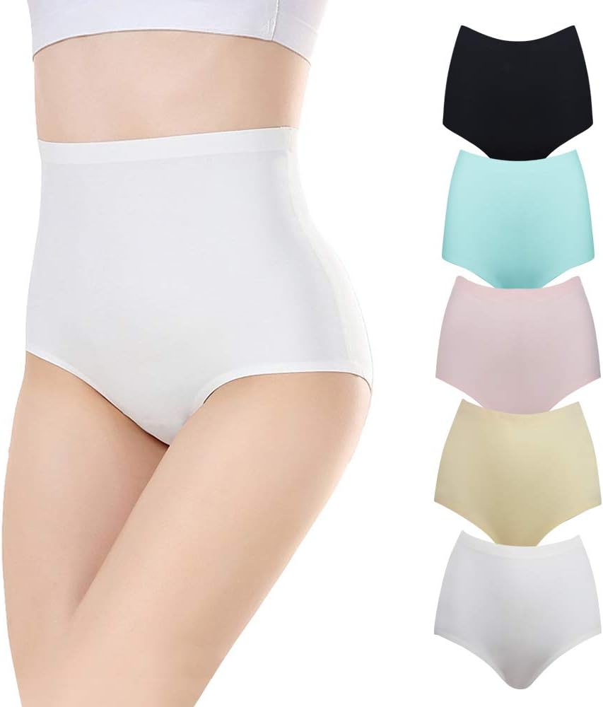 FallSweet No Show High Waist Briefs Underwear for Women Seamless Panties