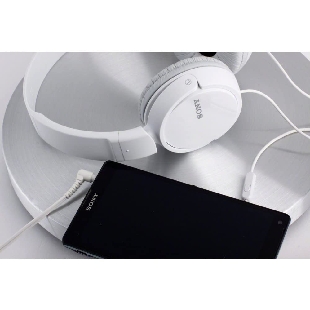 Sony ZX Series Wired On-Ear Headphones, White MDR-ZX110