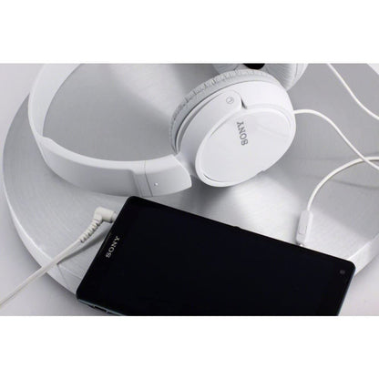 Sony ZX Series Wired On-Ear Headphones, White MDR-ZX110