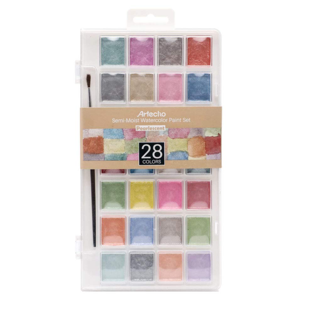 Artecho 48 Colors Watercolor Paint Set, 3 Brushes