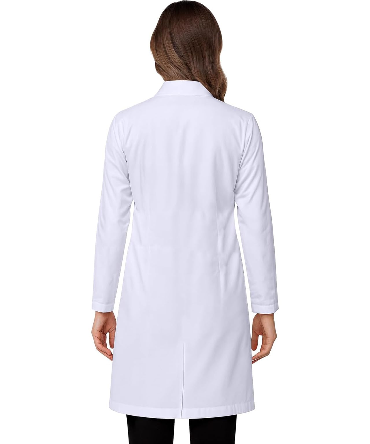 White Lab Coat for Women with Side-Slit Access and 3 Pockets for College