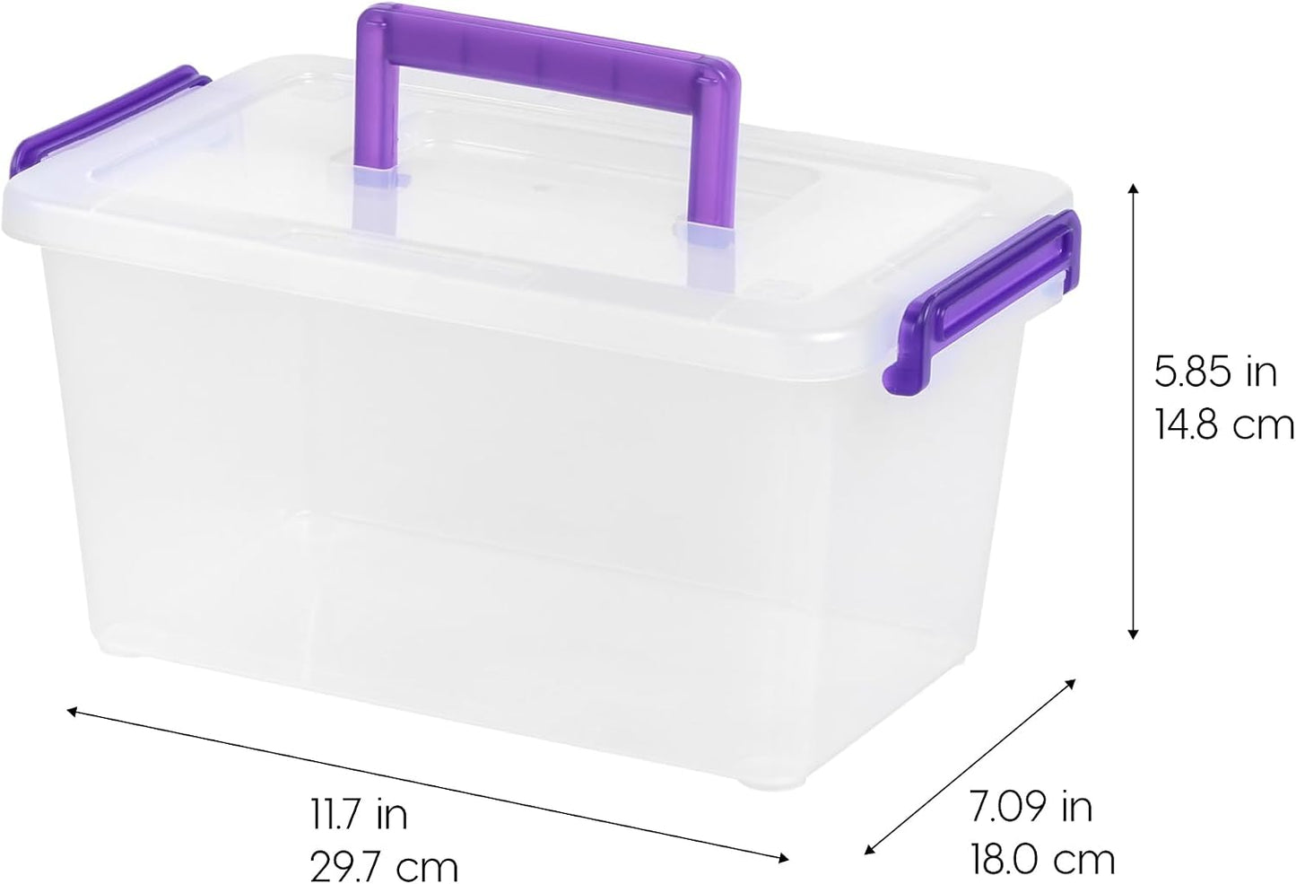 IRIS USA Storage Bins with Lids |Made in USA| 5 Qt - (6-Pack) - Clear