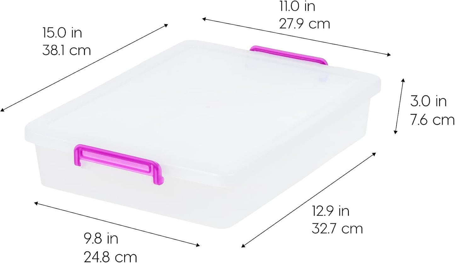 IRIS USA Storage Bins with Lids |Made in USA| 5 Qt - (6-Pack) - Clear