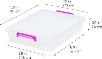 IRIS USA Storage Bins with Lids |Made in USA| 5 Qt - (6-Pack) - Clear
