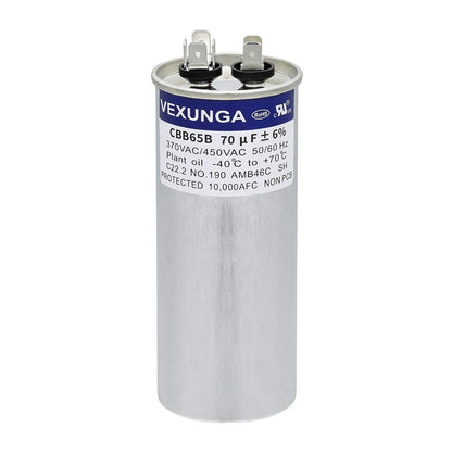 VEXUNGA 5uF 370/440VAC 50/60Hz CBB65 CBB65A Oval Run Start Capacitor 5 MFD 370V/440V Air Conditioner Capacitors for AC Unit Fan Motor Start or Pool Pump or Air Condenser Straight Cool