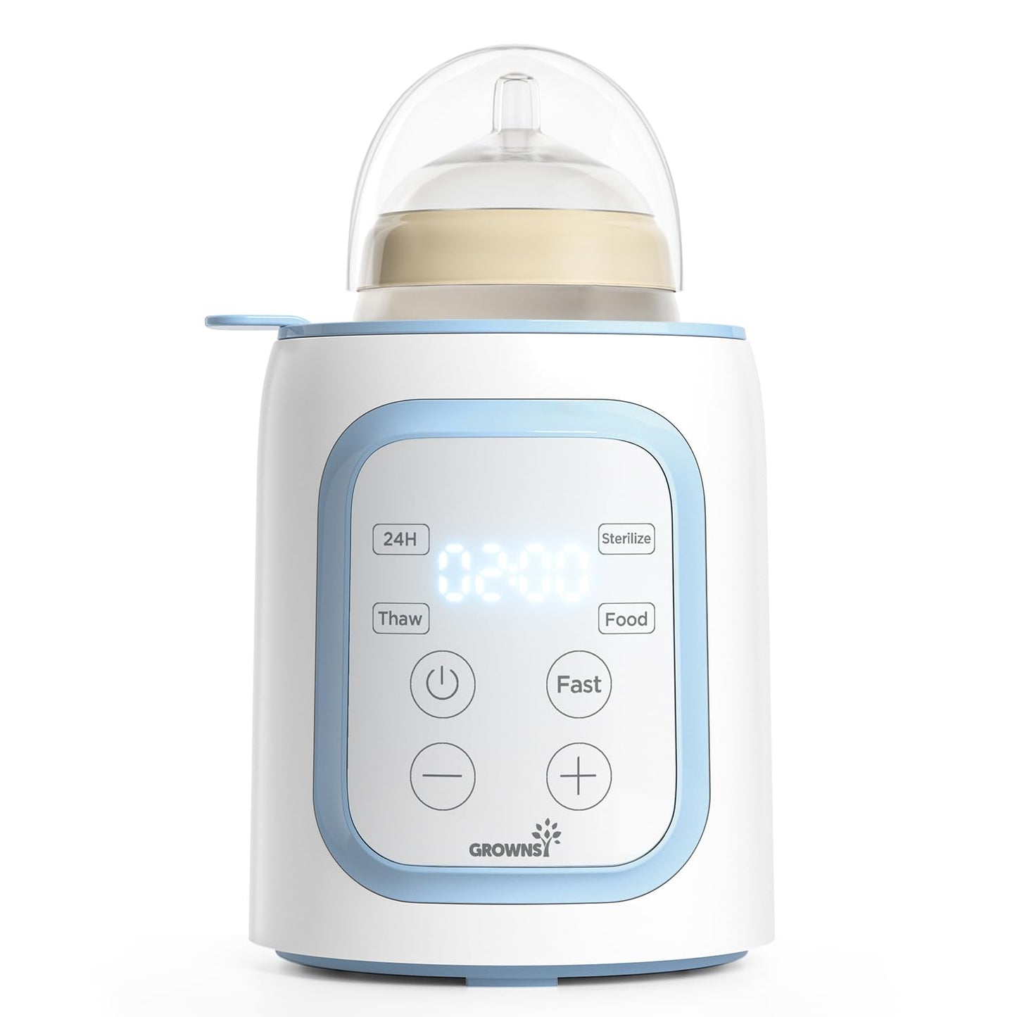 Grownsy 8-in-1 OG Fast Bottle Warmer with Timer, Gray