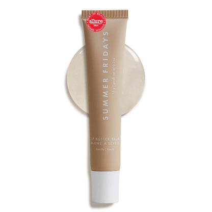 Summer Fridays Lip Butter Balm - Moisturizing Lip Gloss for Instant Shine + Sheer Color - With Nourishing Shea Butter - Everyday Makeup + Skin Care Summer Essentials - Vegan - Pink Sugar (.5 Oz)