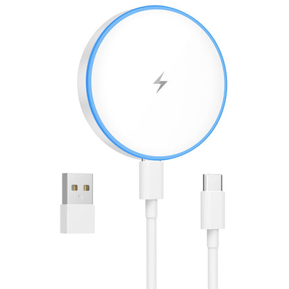 MagSafe Charger 2 Pack 15W Magnetic Wireless Charger Fast Charging Pad Compatible with iPhone 17/16/15/14/13/12 Series & AirPods 3/2/Pro Magnetic MagSafe Charging Pad with Dual Ports-Blue