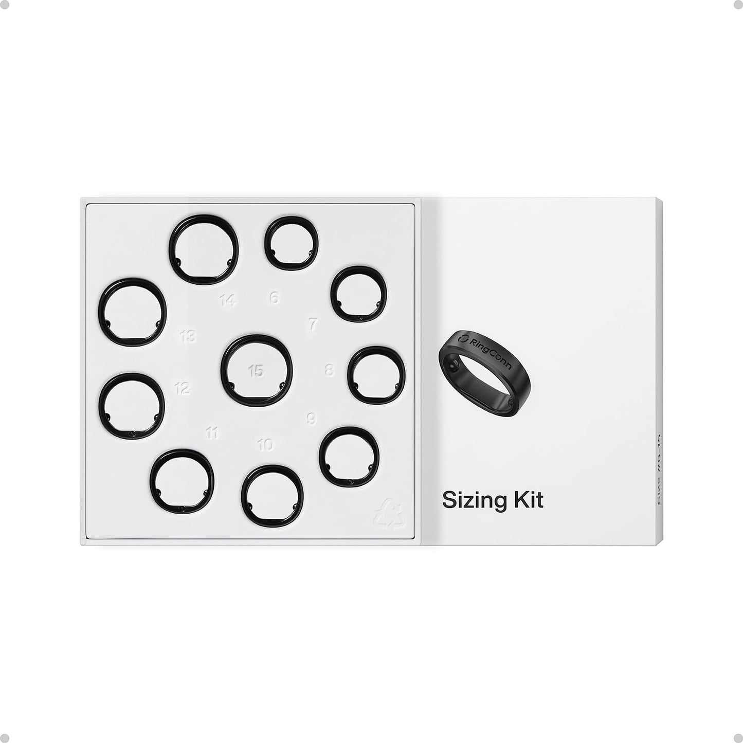 RingConn Gen 3 Smart Ring - Vascular Trends(Size 12, Matte Black)