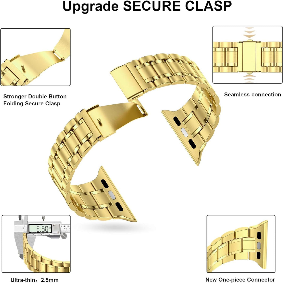 Stainless Steel Bands for Apple Watch 45Mm 44Mm 42Mm(Series 3/2/1)