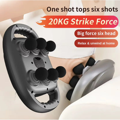 Cordless 6-Head Back Massager – Handheld, 9 Modes, Rechargeable & Portable