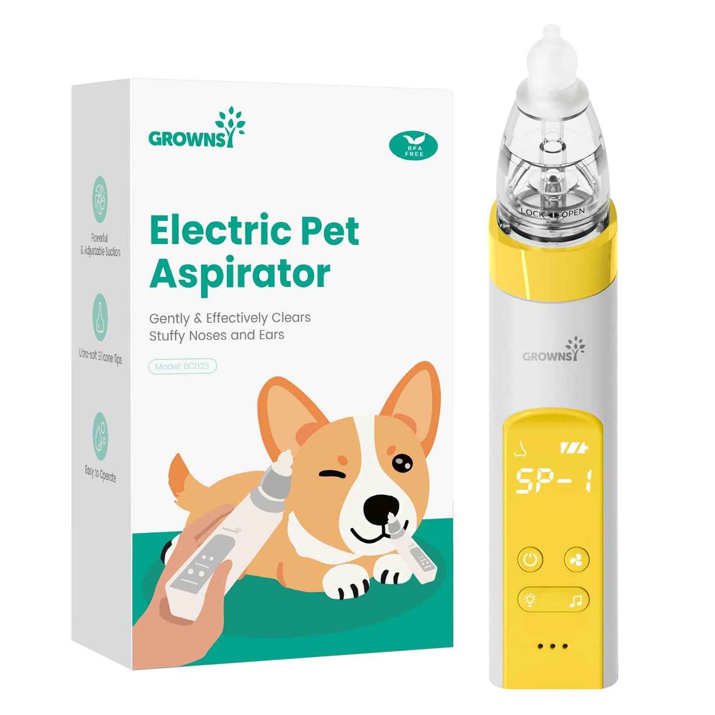 GROWNSY Nasal Aspirator for Baby, Electric Nose Sucker, Powerful Suction