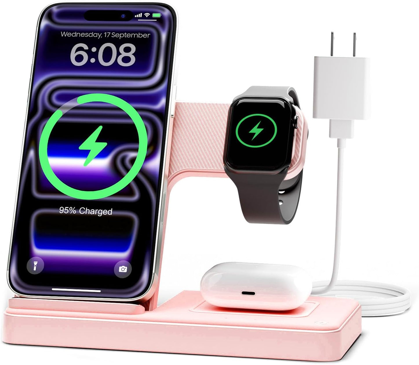 GETPALS Wireless Charger iPhone Charging Station for Apple Multiple Devices