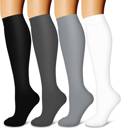 Laite Hebe 4 Pairs-Compression Socks for Women&Men Circulation-Best Support for Nurses,Running,Athletic