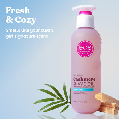 eos Vanilla Cashmere Shave Oil- Moisturizing Natural Shea Butter, 6 fl oz