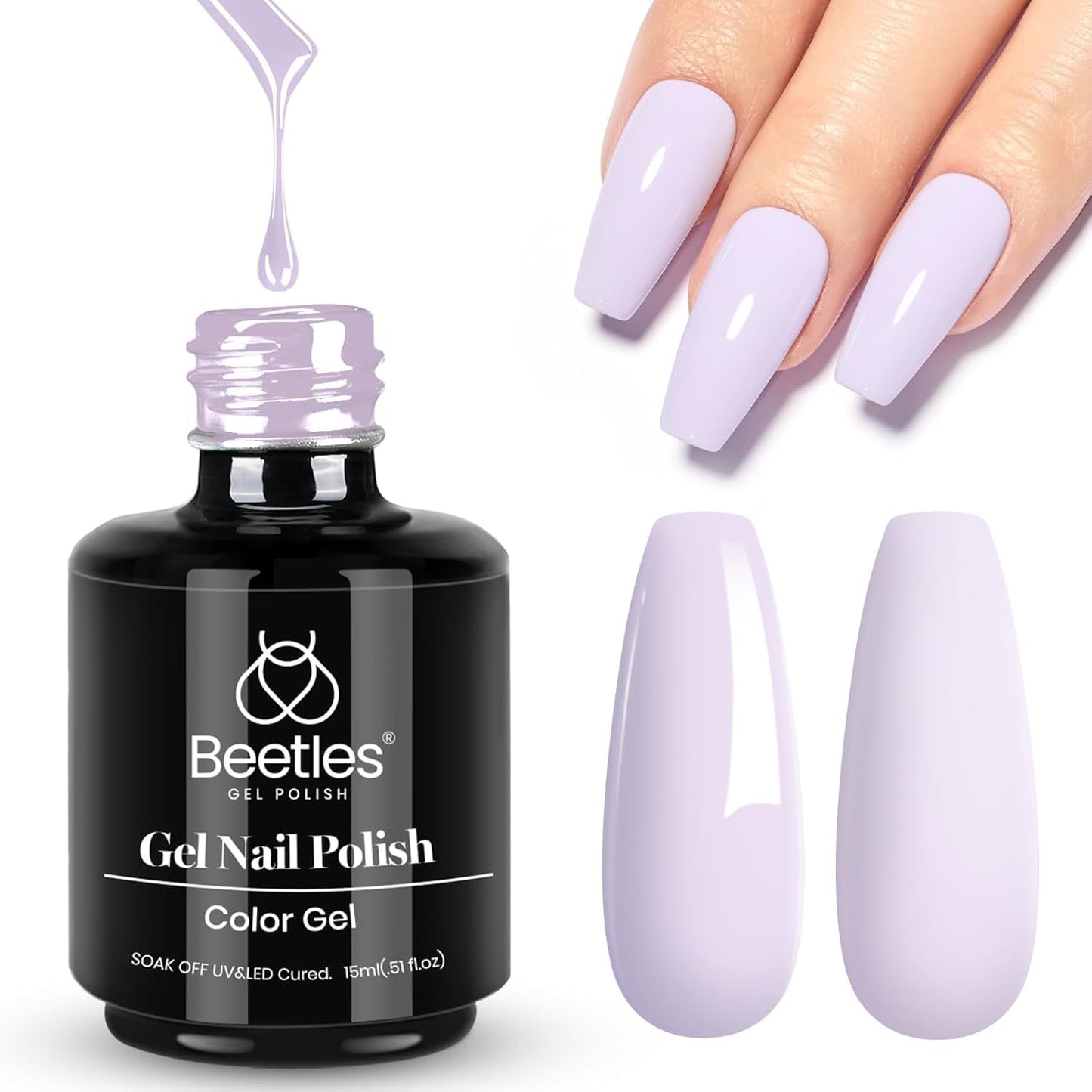 Beetles Purple Gel Nail Polish, 1 Pcs 15ml Purple Gel Polish