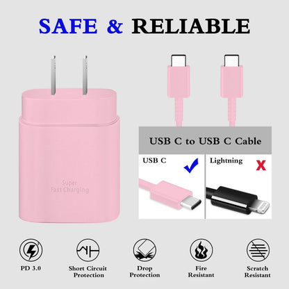 GUUSMART Type C Charger 2-Pack 25W Long 6ft USB C Charger Cable