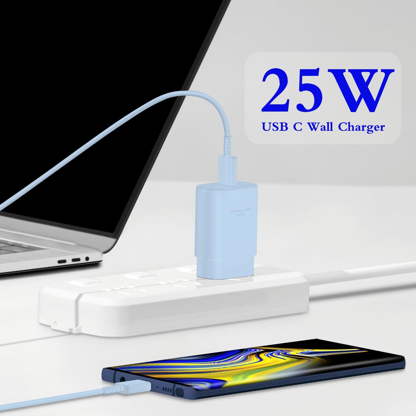 GUUSMART Type C Charger 2-Pack 25W Long 6ft USB C Charger Cable