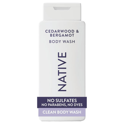Native Clean Body Wash, Gentle & pH-balanced for Sensitive Skin, 24-Hr Freshness for Women & Men, Vegan & Cruelty-Free, Free of Sulfates, Parabens & Phthalates, Cashmere & Rain, 18 fl oz