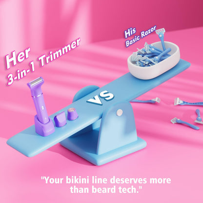 Risina 2-in-1 Bikini Trimmer for Women, Women's Electric Razor, Face Shaver