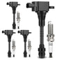 UF667 Ignition Coil & ILZFR6D11 Double Iridium Spark Plug for BMW 2.5-6.0L
