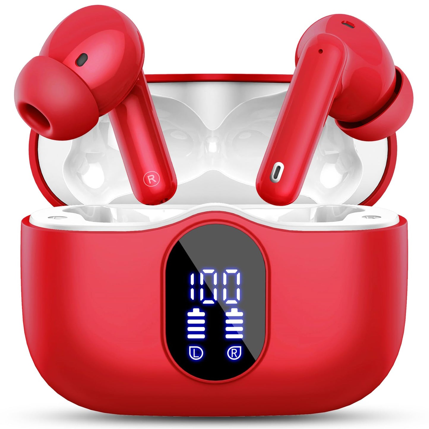 Wireless Earbuds, Bluetooth 5.4 Headphones Bass Stereo/Clear Calls, Black