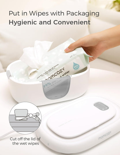 Momcozy Baby Wipe Warmer, Innovative Spring Design,Large Capacity Dispenser
