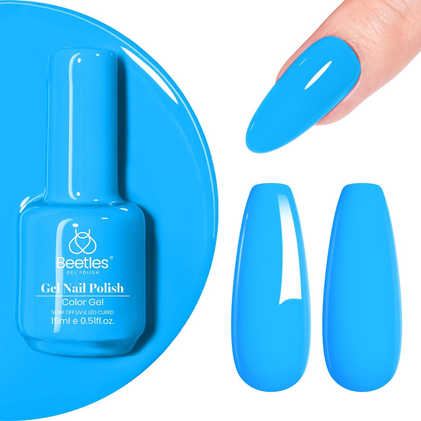 Beetles Purple Gel Nail Polish, 1 Pcs 15ml Purple Gel Polish