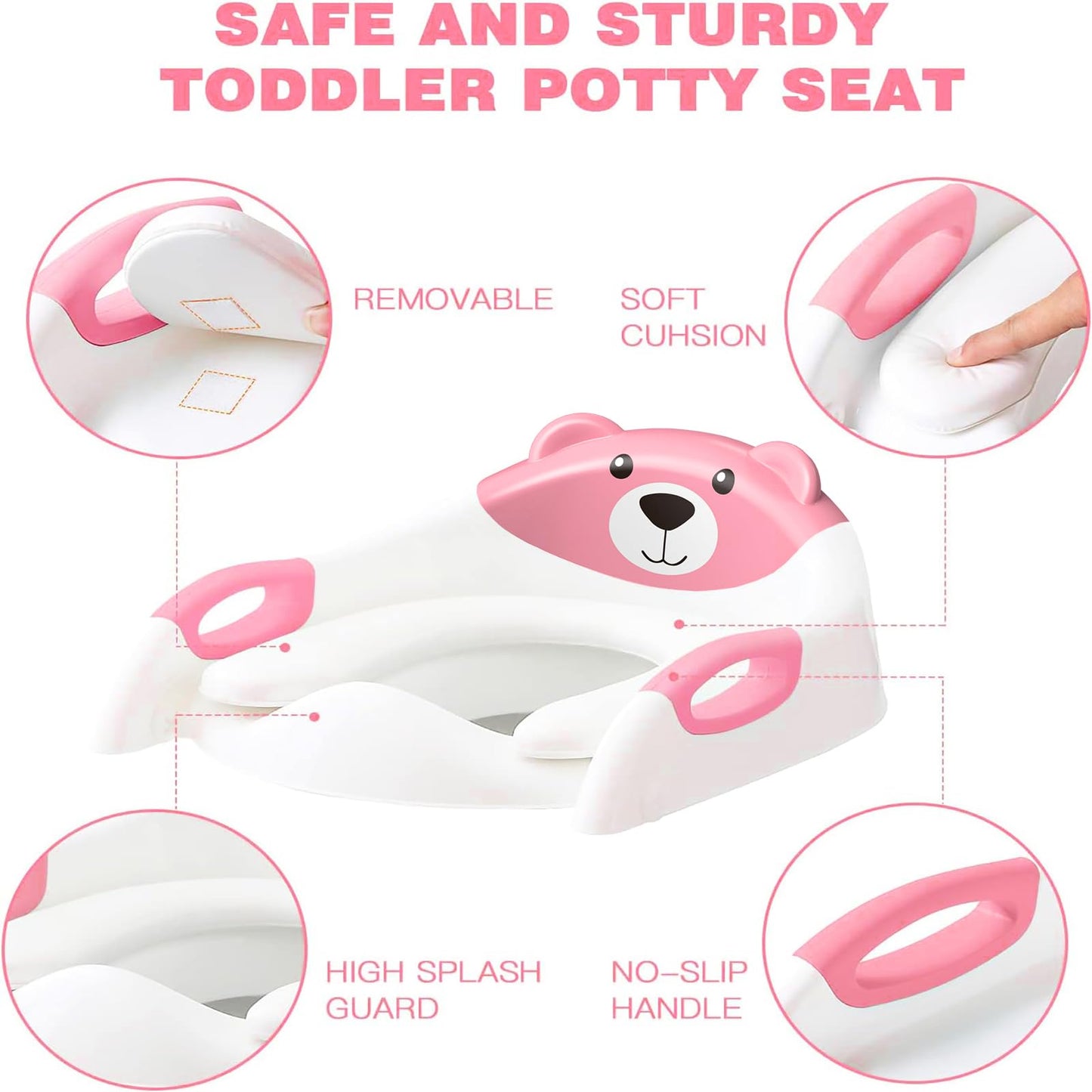 Potty Training Toilet for Toddlers, 2-in-1 Potty Training seat, Anti-Slip
