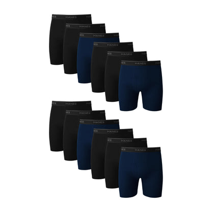 Hanes mens Underwear Boxer Briefs Pack, Cool & Breathable Cotton Moisture-wicking Underwear for Men, No Ride Up