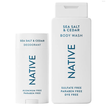 Native Clean Body Wash, Gentle & pH-balanced for Sensitive Skin, 24-Hr Freshness for Women & Men, Vegan & Cruelty-Free, Free of Sulfates, Parabens & Phthalates, Cashmere & Rain, 18 fl oz