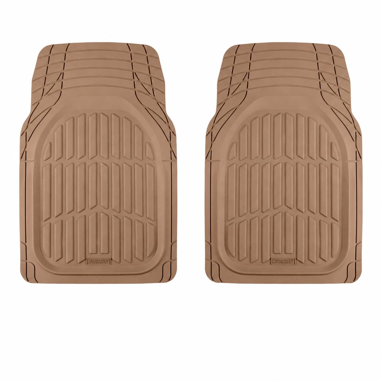 Motor Trend -2 Piece Front Car Floor Mats- Black FlexTough Contour Liners-Deep Dish Heavy Duty Rubber Floor Mats for Car SUV Truck & Van-All Weather Protection, Universal Trim to Fit