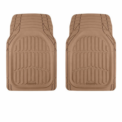 Motor Trend -2 Piece Front Car Floor Mats- Black FlexTough Contour Liners-Deep Dish Heavy Duty Rubber Floor Mats for Car SUV Truck & Van-All Weather Protection, Universal Trim to Fit