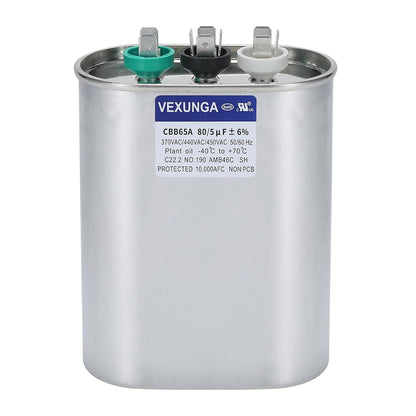 VEXUNGA 5uF 370/440VAC 50/60Hz CBB65 CBB65A Oval Run Start Capacitor 5 MFD 370V/440V Air Conditioner Capacitors for AC Unit Fan Motor Start or Pool Pump or Air Condenser Straight Cool