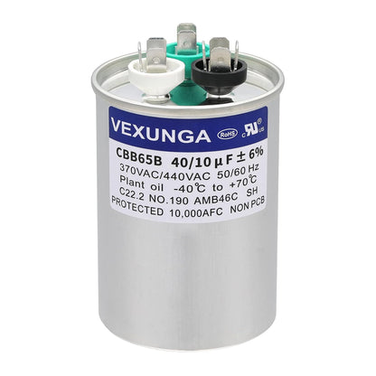 VEXUNGA 5uF 370/440VAC 50/60Hz CBB65 CBB65A Oval Run Start Capacitor 5 MFD 370V/440V Air Conditioner Capacitors for AC Unit Fan Motor Start or Pool Pump or Air Condenser Straight Cool